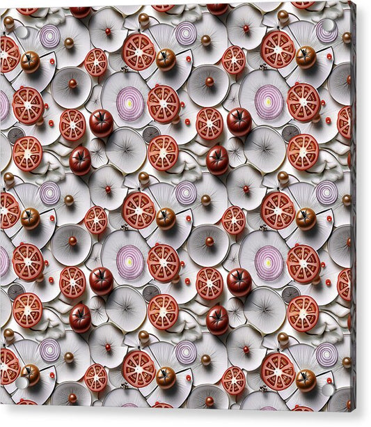 Geometric Food Pattern Design - Acrylic Print