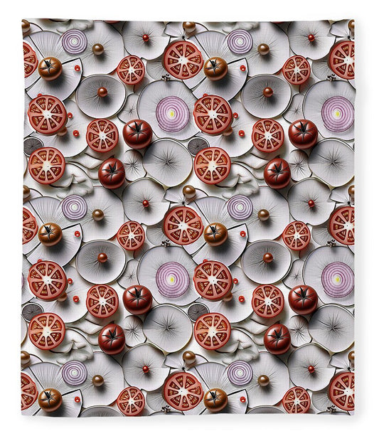 Geometric Food Pattern Design - Blanket