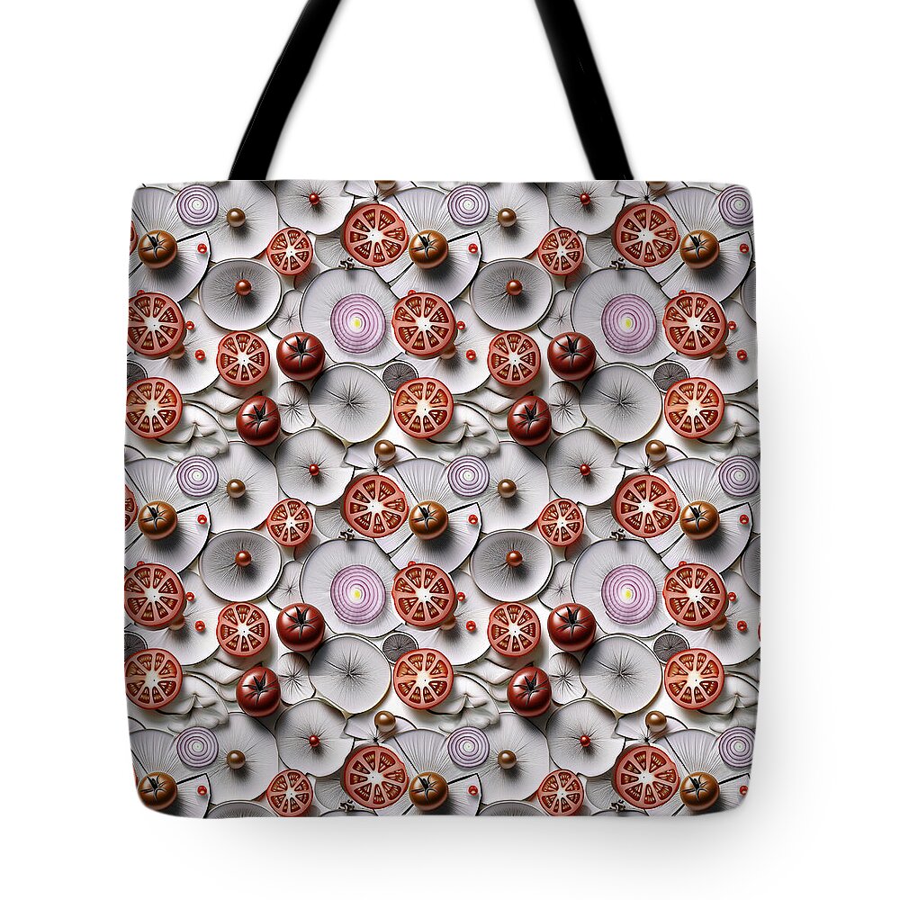 Geometric Food Pattern Design - Tote Bag