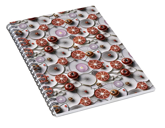 Geometric Food Pattern Design - Spiral Notebook