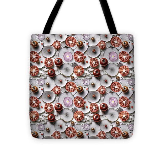 Geometric Food Pattern Design - Tote Bag