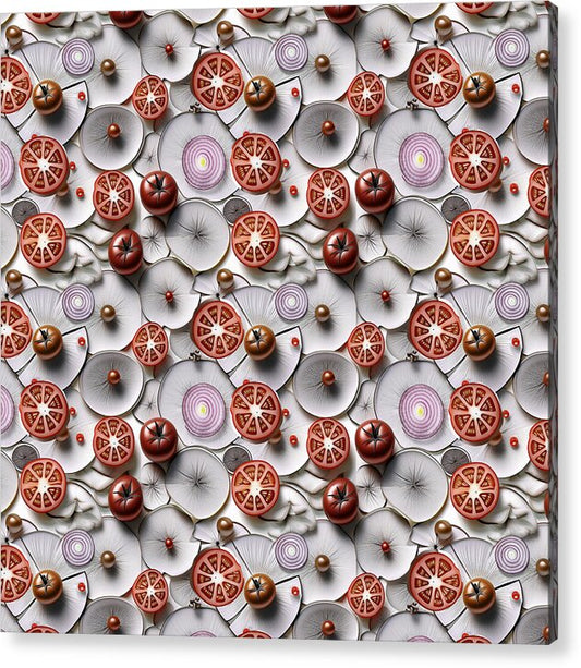 Geometric Food Pattern Design - Acrylic Print