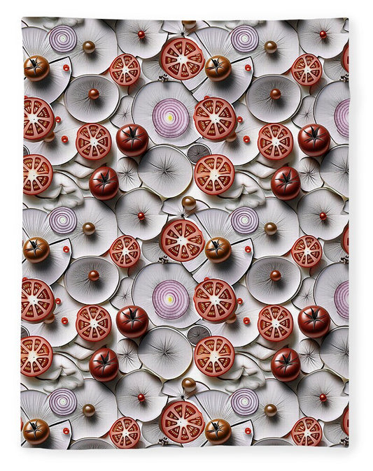 Geometric Food Pattern Design - Blanket