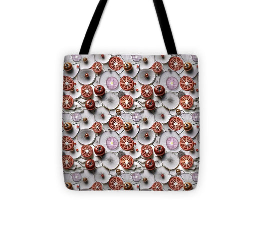 Geometric Food Pattern Design - Tote Bag