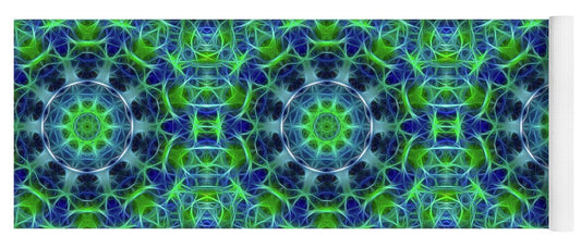 Green and Blue Kaleidoscope - Yoga Mat