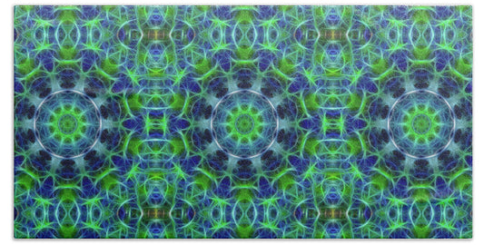 Green and Blue Kaleidoscope - Beach Towel