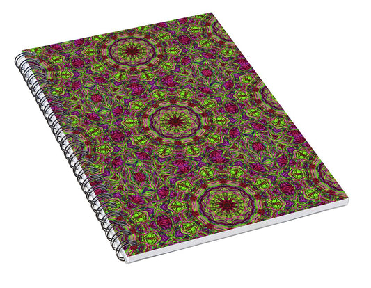 Green Pink Kaleidoscope - Spiral Notebook