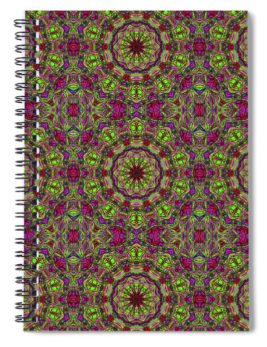 Green Pink Kaleidoscope - Spiral Notebook
