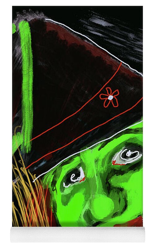 Green Witch with a Broom - Yoga Mat