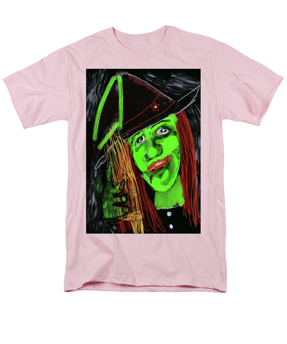 Green Witch with a Broom - Men's T-Shirt  (Regular Fit)