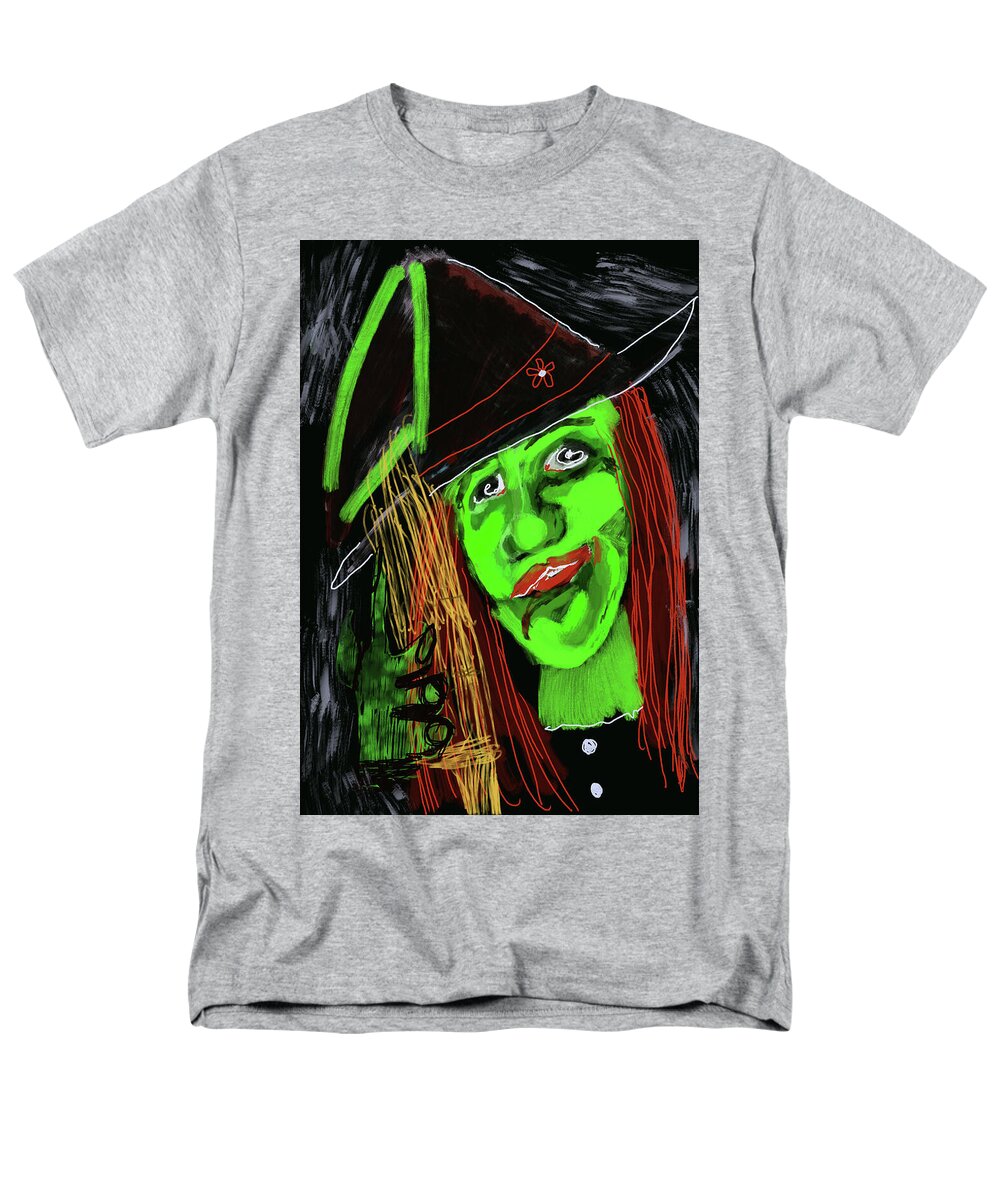 Green Witch with a Broom - Men's T-Shirt  (Regular Fit)
