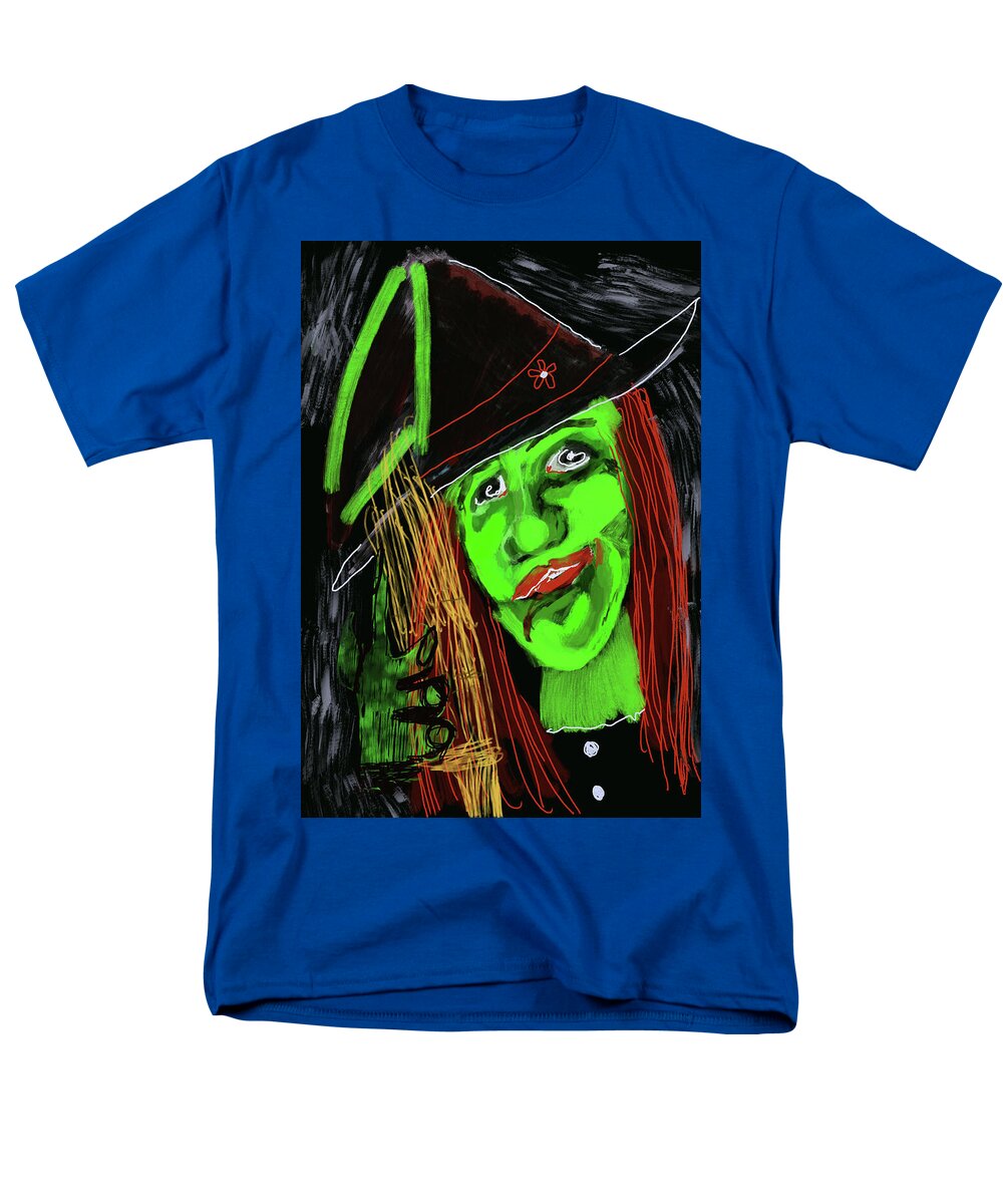 Green Witch with a Broom - Men's T-Shirt  (Regular Fit)