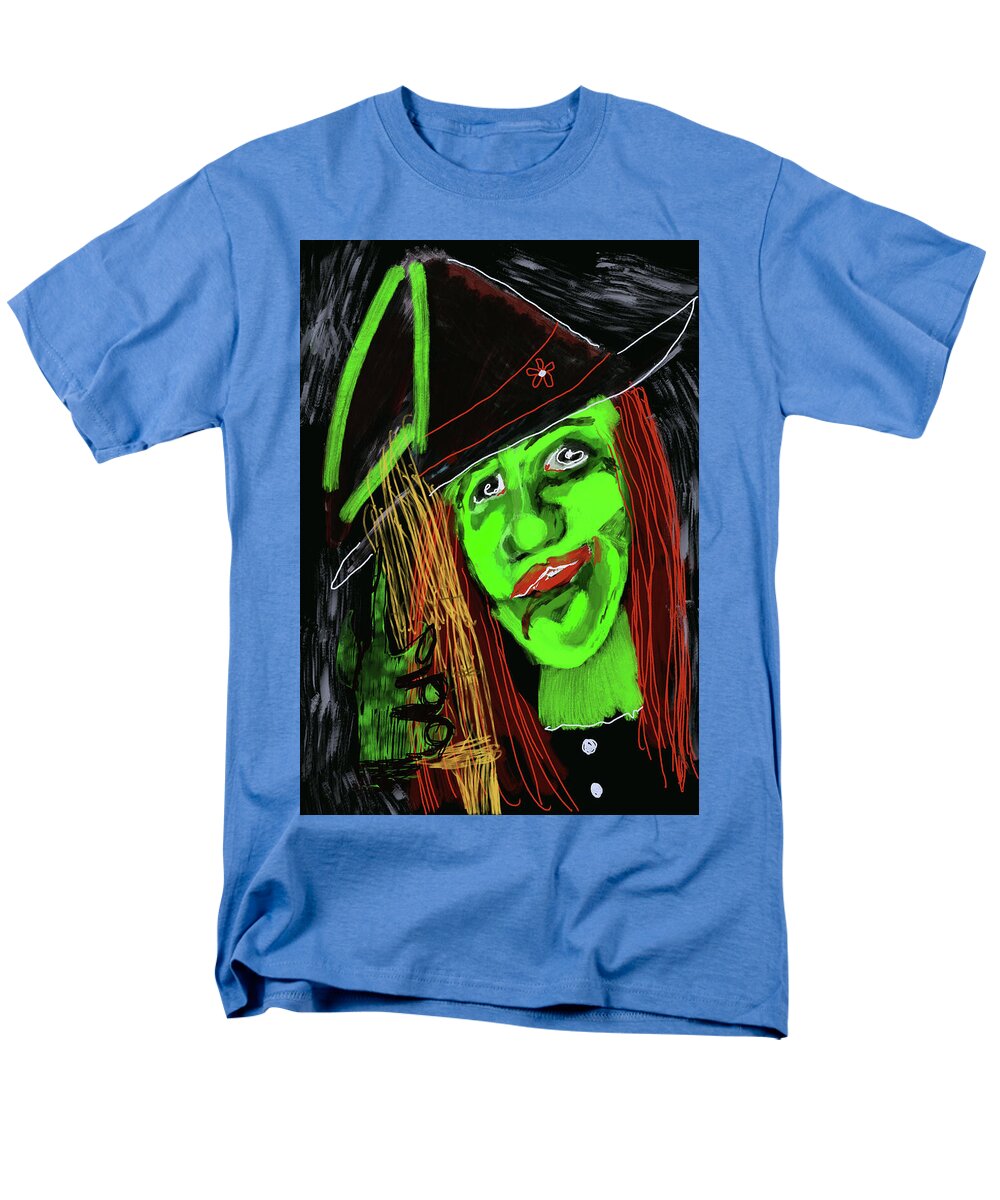 Green Witch with a Broom - Men's T-Shirt  (Regular Fit)