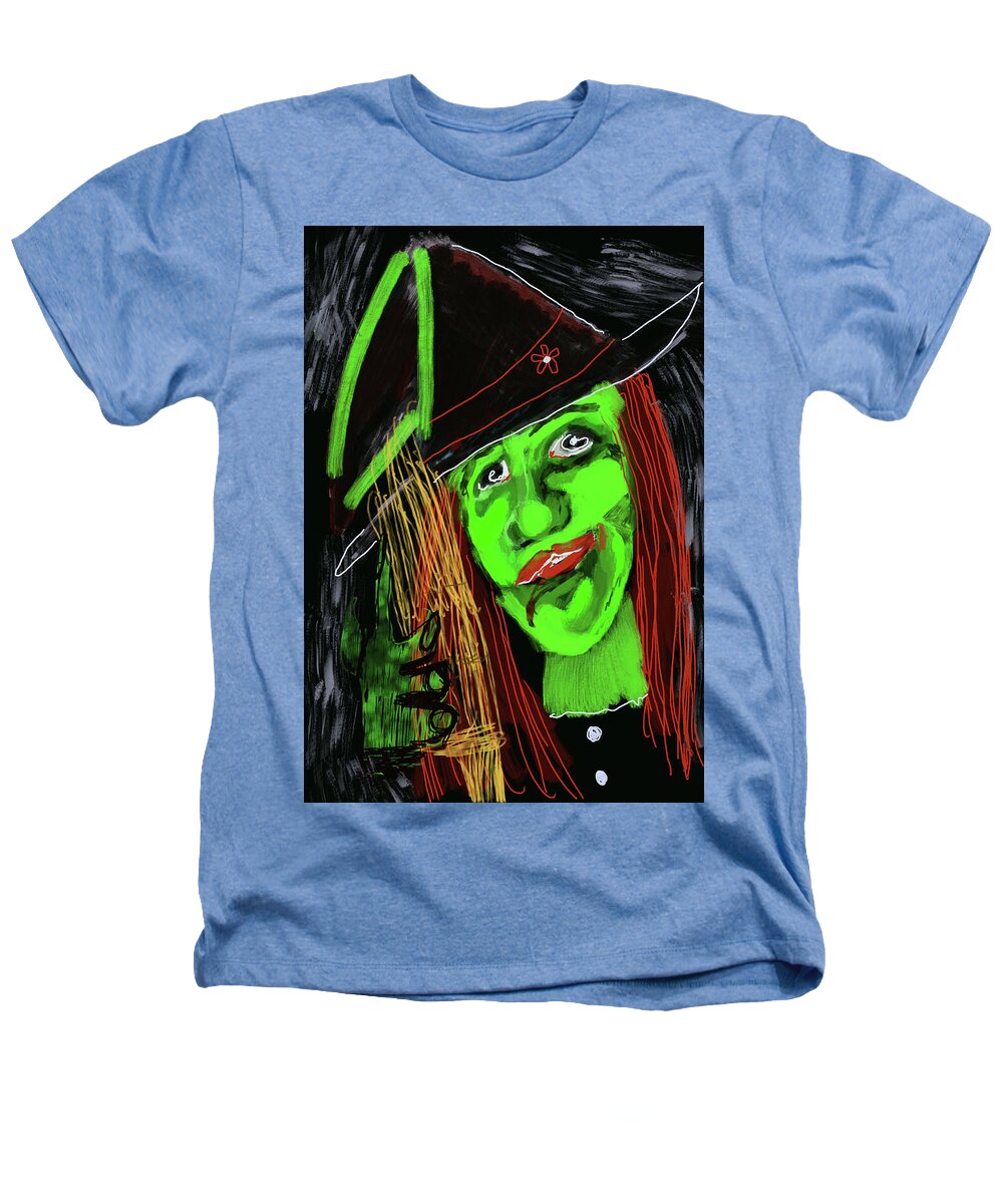 Green Witch with a Broom - Heathers T-Shirt