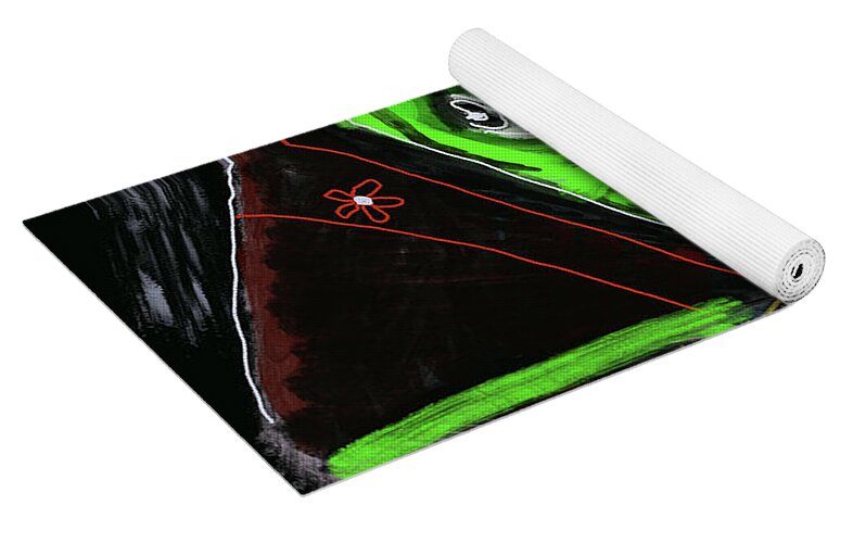 Green Witch with a Broom - Yoga Mat