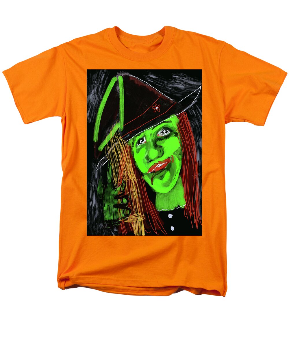 Green Witch with a Broom - Men's T-Shirt  (Regular Fit)
