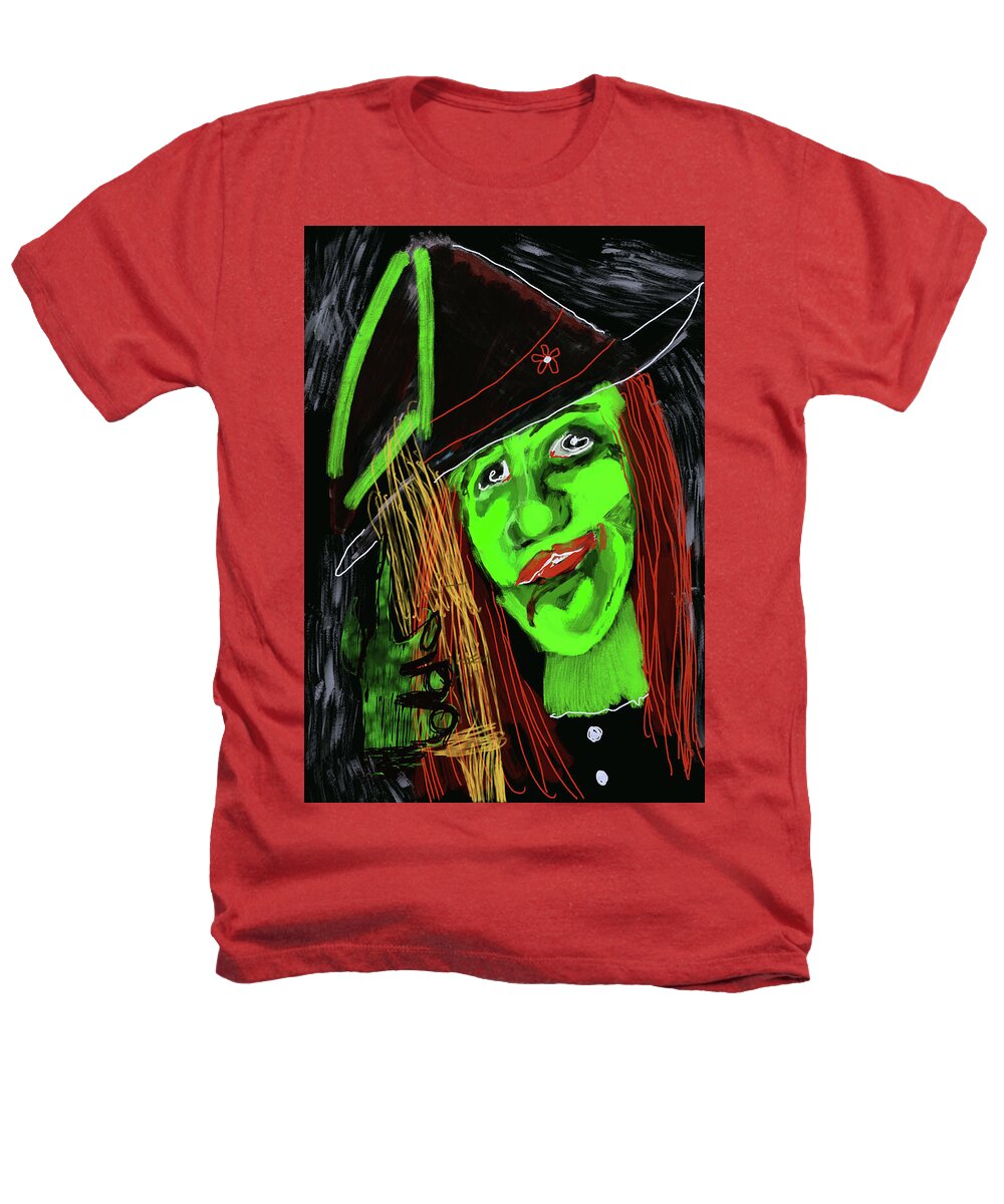Green Witch with a Broom - Heathers T-Shirt