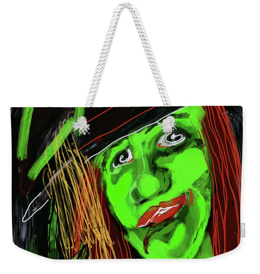 Green Witch with a Broom - Weekender Tote Bag