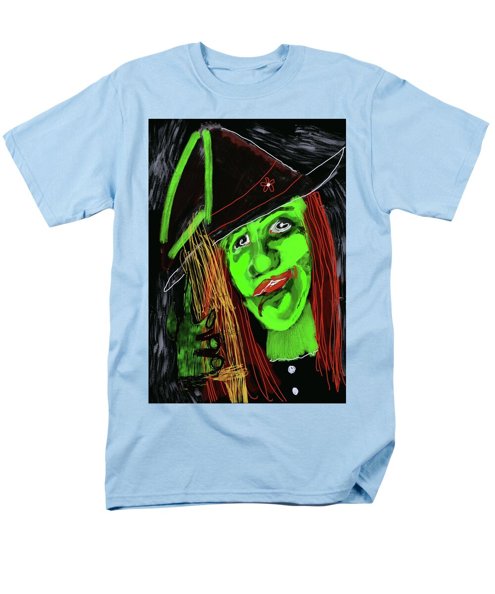 Green Witch with a Broom - Men's T-Shirt  (Regular Fit)