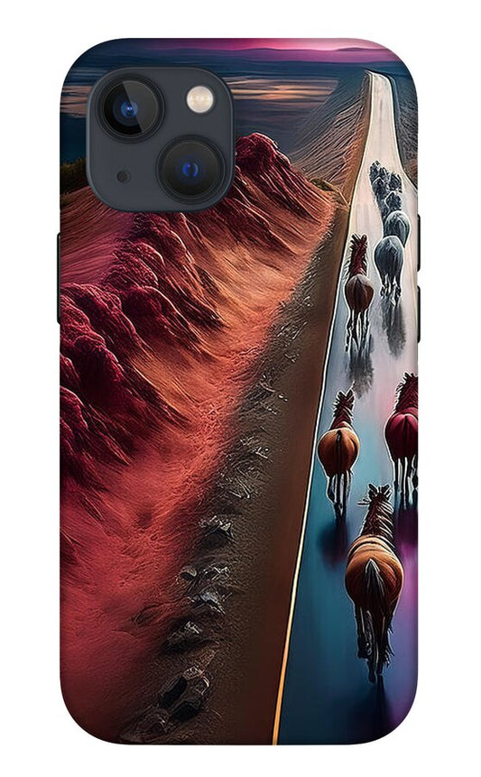 Horses In The Rain - Phone Case