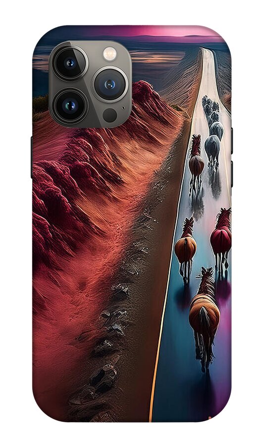 Horses In The Rain - Phone Case