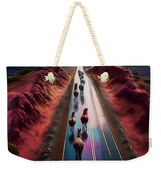 Horses In The Rain - Weekender Tote Bag
