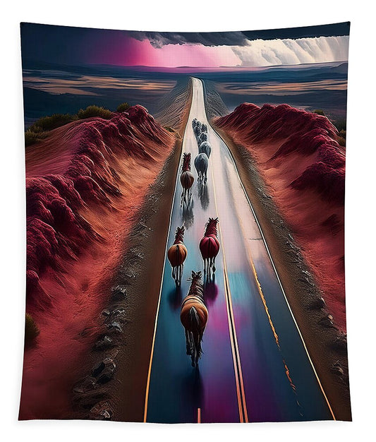 Horses In The Rain - Tapestry