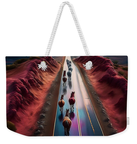 Horses In The Rain - Weekender Tote Bag