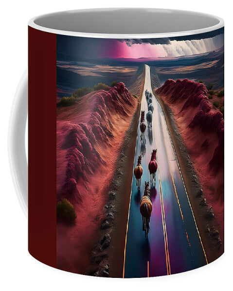Horses In The Rain - Mug
