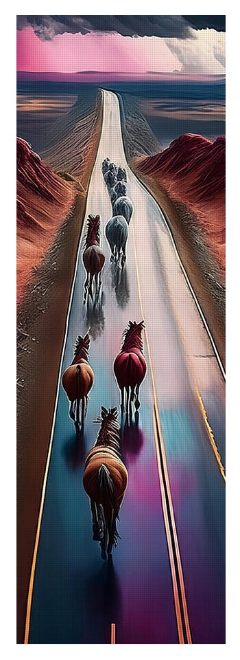 Horses In The Rain - Yoga Mat