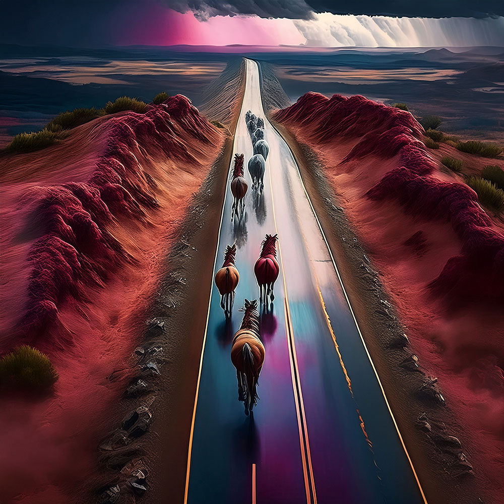 Horses In The Rain Digital Image Download