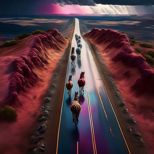 Horses In The Rain Digital Image Download