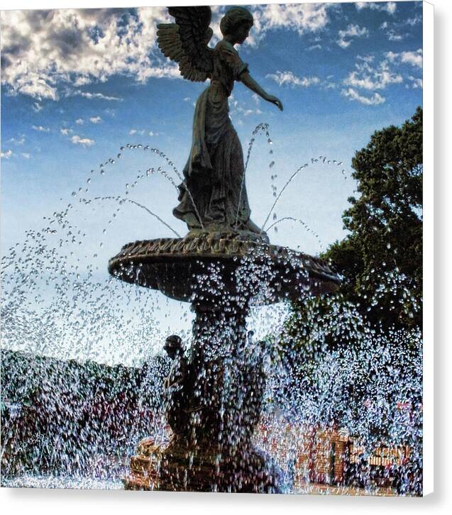 Lake Geneva Angel Fountain - Canvas Print