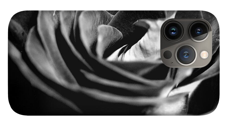 Large Black and White Rose - Phone Case