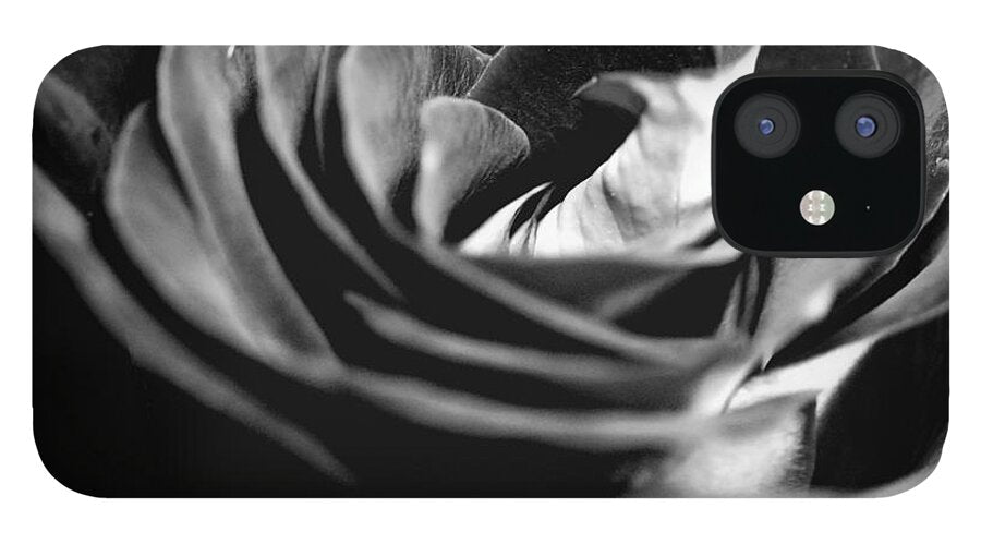 Large Black and White Rose - Phone Case