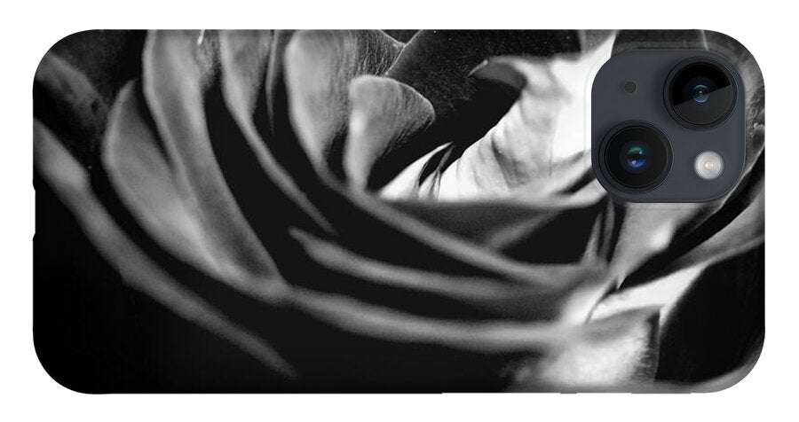 Large Black and White Rose - Phone Case