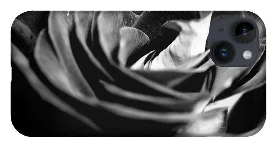 Large Black and White Rose - Phone Case
