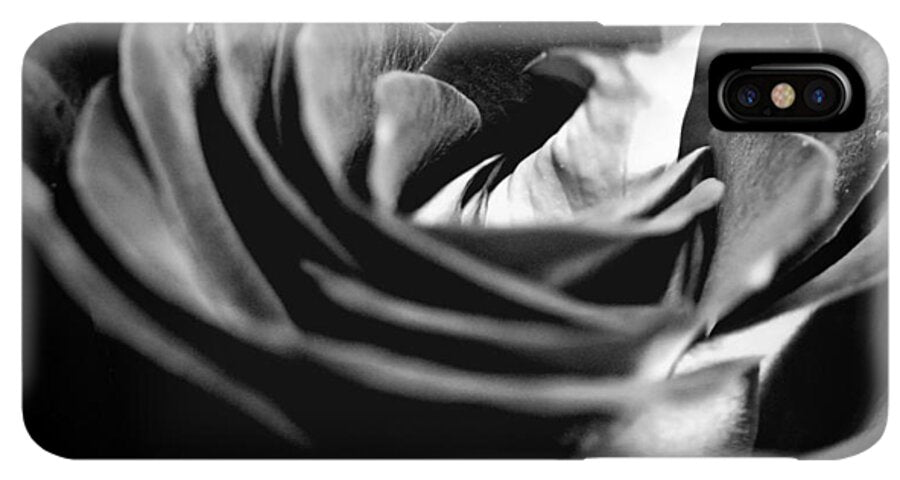 Large Black and White Rose - Phone Case