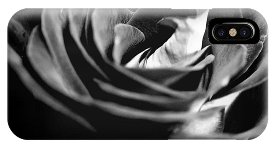 Large Black and White Rose - Phone Case