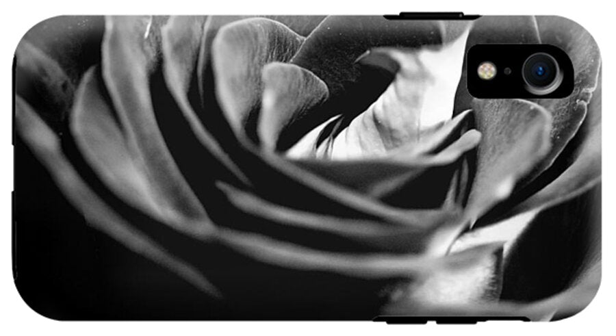 Large Black and White Rose - Phone Case