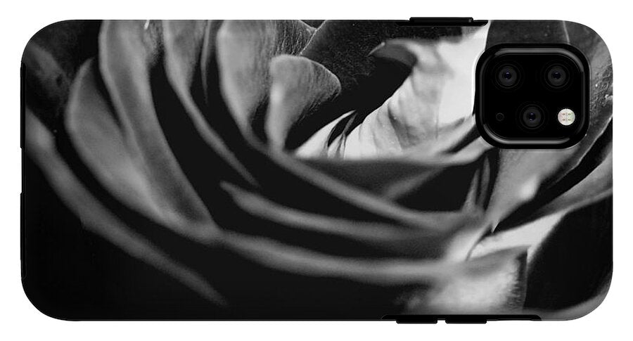 Large Black and White Rose - Phone Case