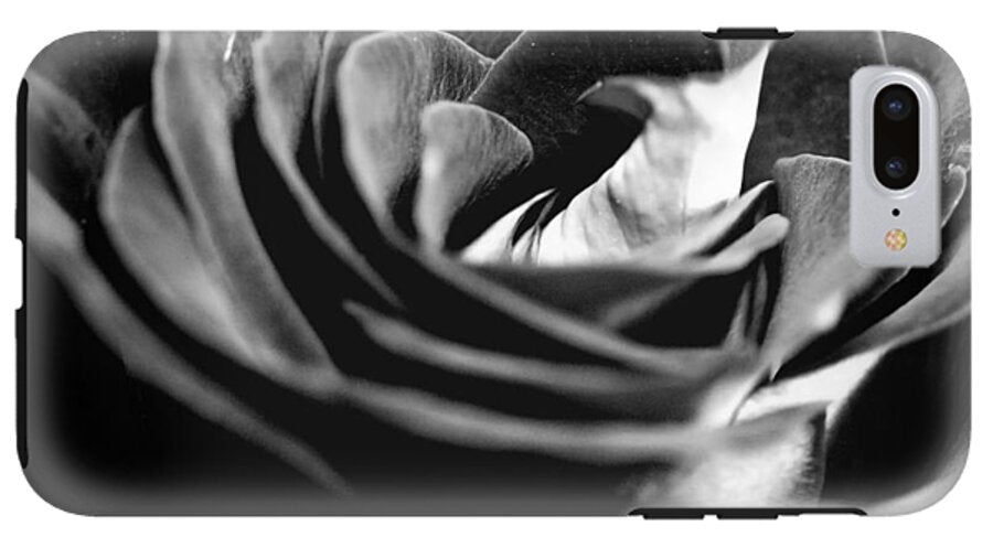Large Black and White Rose - Phone Case