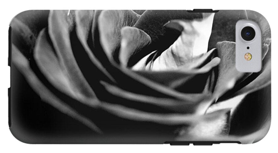 Large Black and White Rose - Phone Case