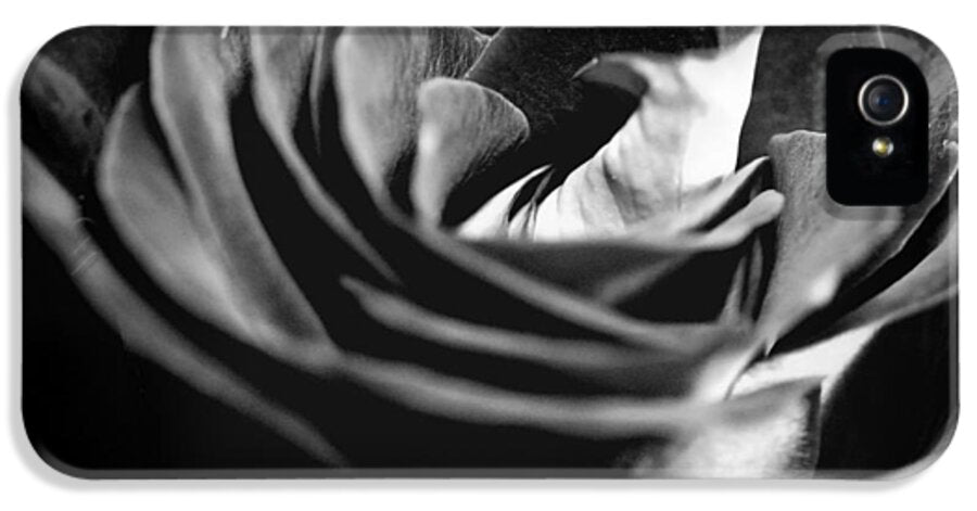 Large Black and White Rose - Phone Case