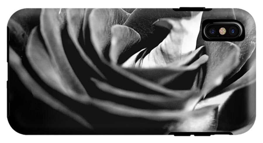 Large Black and White Rose - Phone Case