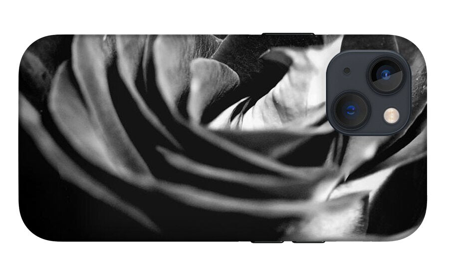 Large Black and White Rose - Phone Case