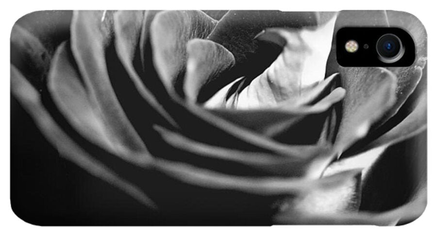 Large Black and White Rose - Phone Case
