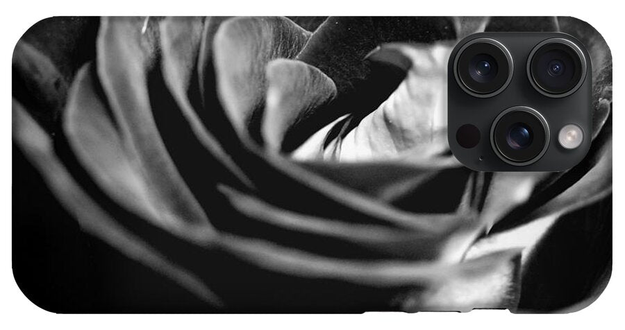 Large Black and White Rose - Phone Case