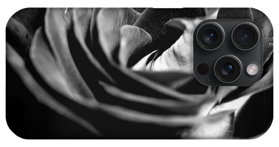 Large Black and White Rose - Phone Case