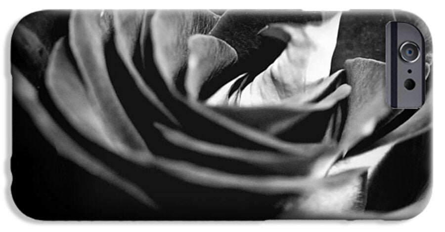 Large Black and White Rose - Phone Case